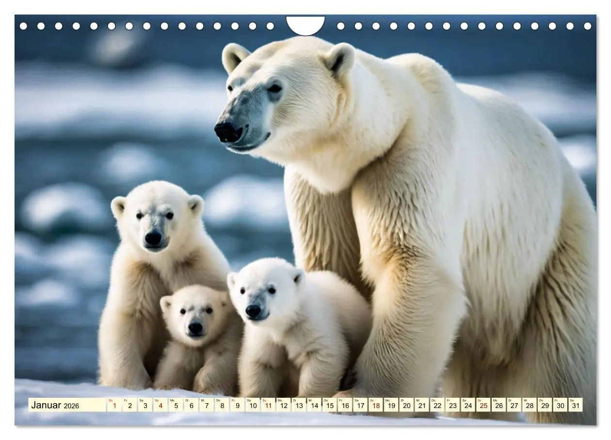 Bild: 9783457337165 | Eisbären im Fokus (Wandkalender 2026 DIN A4 quer), CALVENDO...