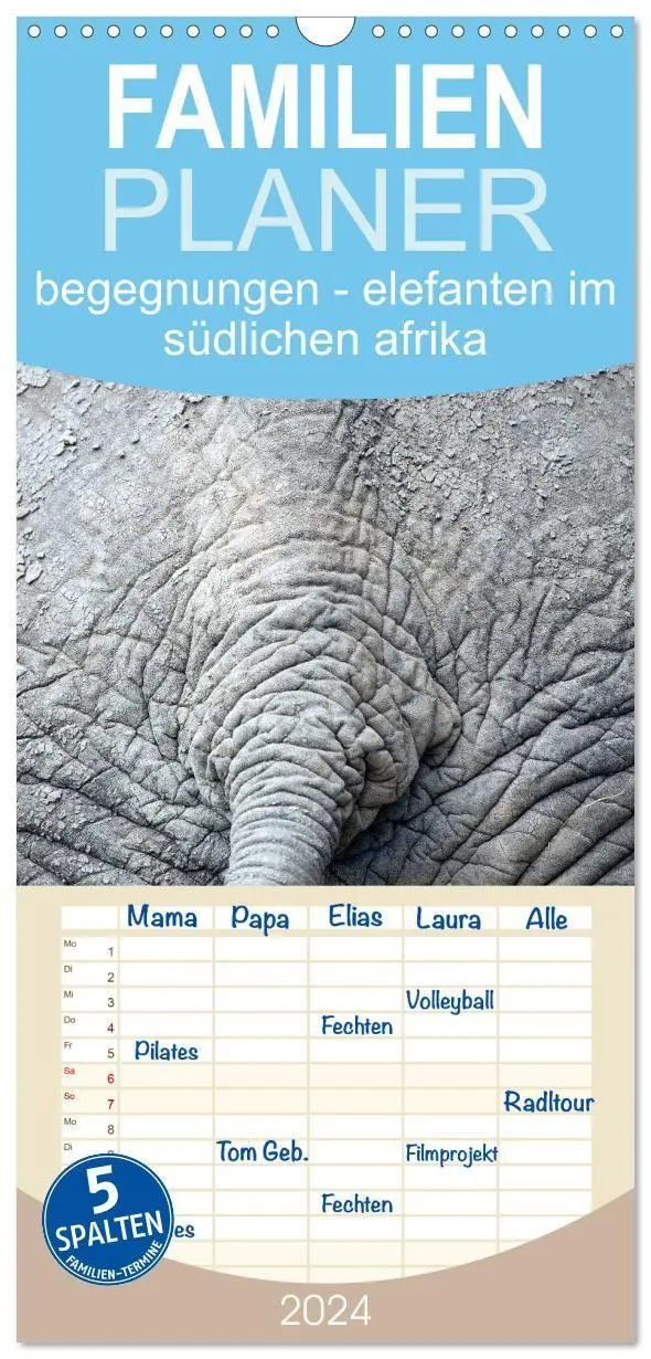 Cover: 9783594337165 | Familienplaner 2027 - begegnungen - elefanten im südlichen afrika...