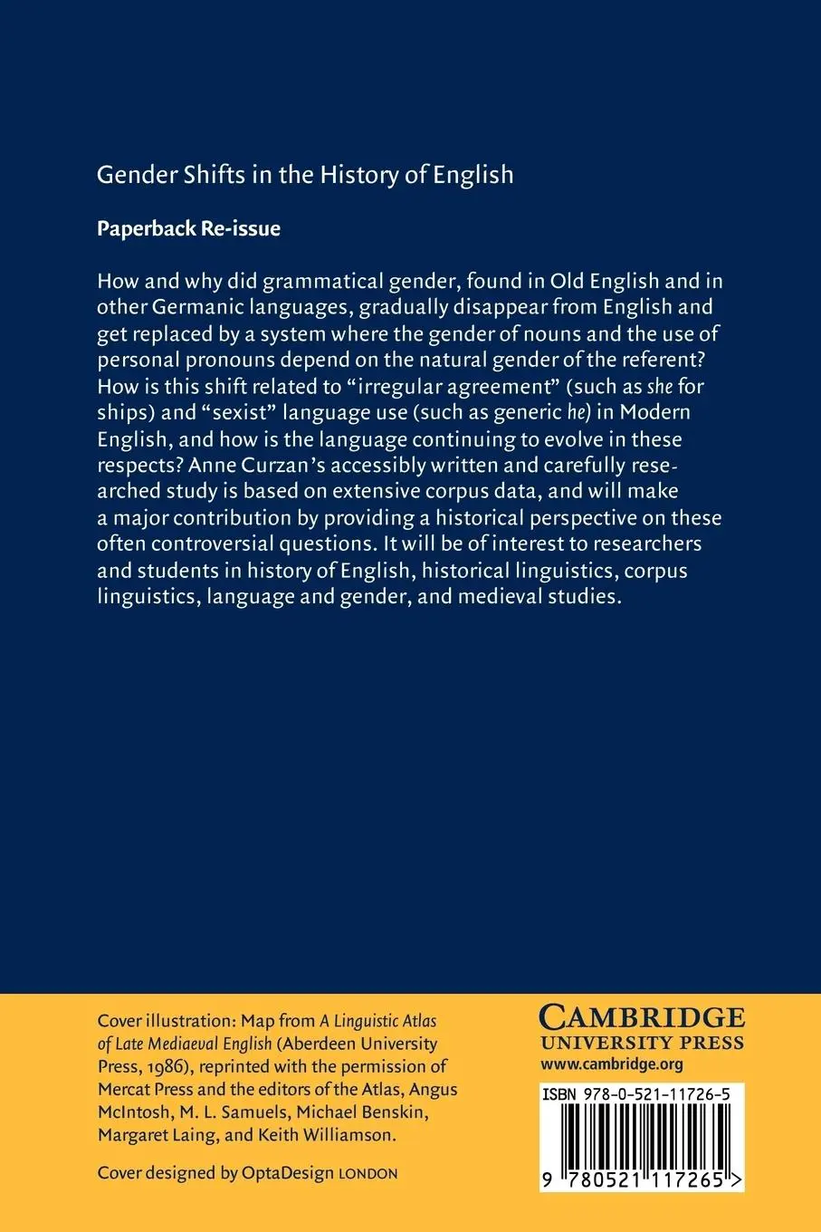 Rückseite: 9780521117265 | Gender Shifts in the History of English | Anne Curzan | Taschenbuch