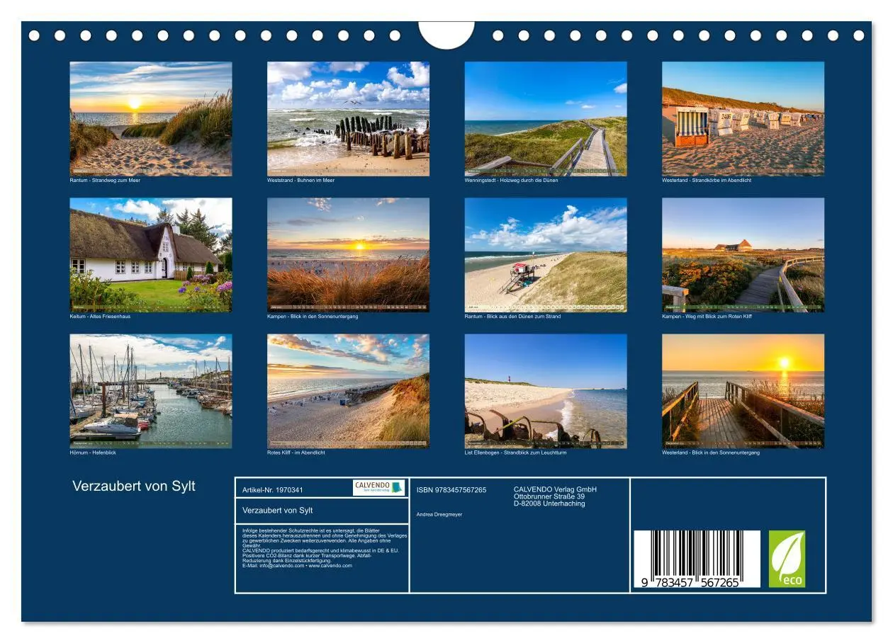 Bild: 9783457567265 | Verzaubert von Sylt (Wandkalender 2026 DIN A4 quer), CALVENDO...