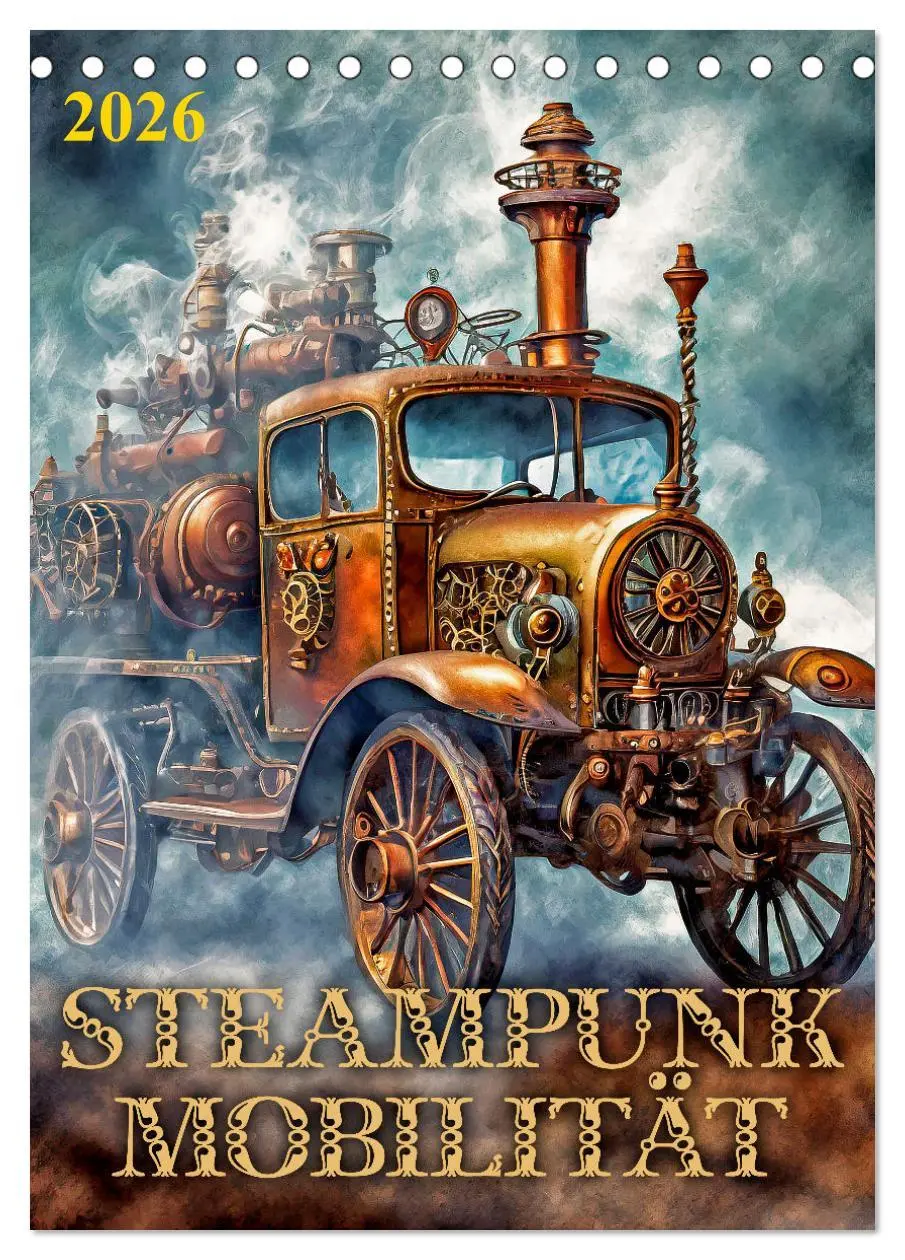 Cover: 9783516277265 | Steampunk Mobilität (Tischkalender 2026 DIN A5 hoch), CALVENDO...