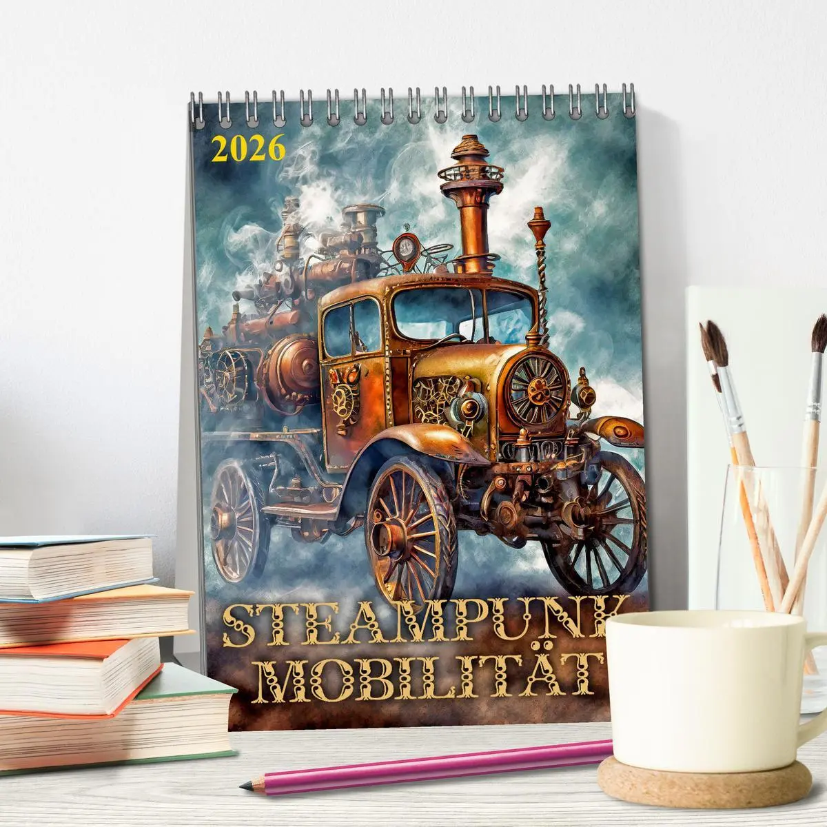 Bild: 9783516277265 | Steampunk Mobilität (Tischkalender 2026 DIN A5 hoch), CALVENDO...