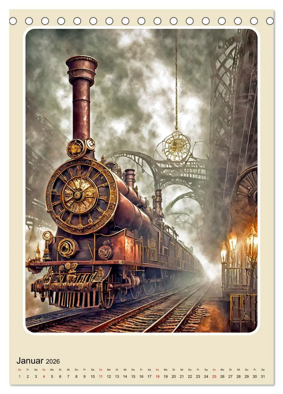 Bild: 9783516277265 | Steampunk Mobilität (Tischkalender 2026 DIN A5 hoch), CALVENDO...