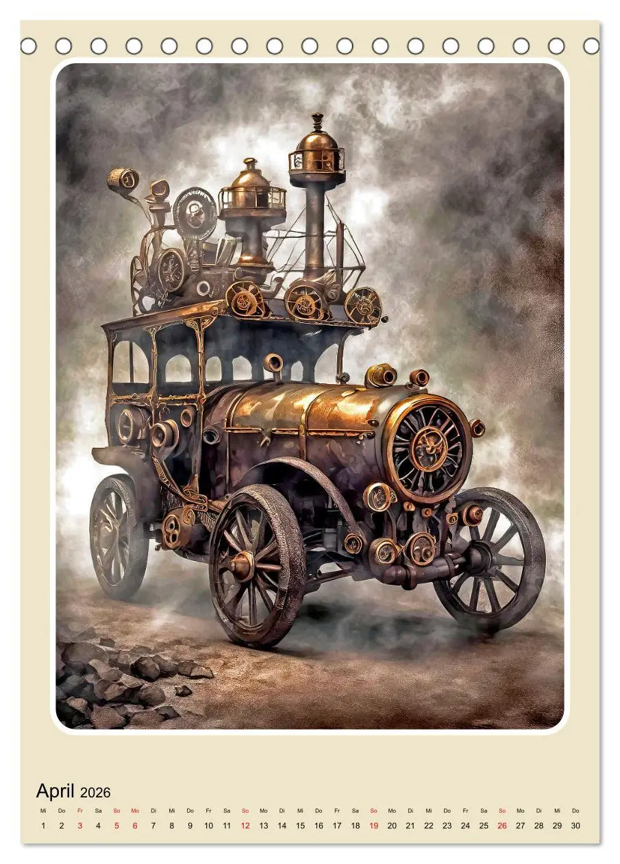 Bild: 9783516277265 | Steampunk Mobilität (Tischkalender 2026 DIN A5 hoch), CALVENDO...