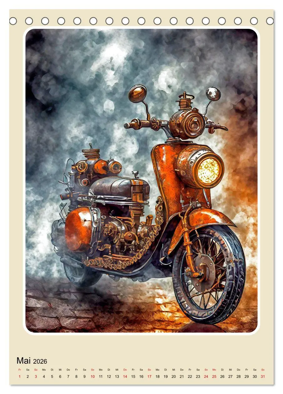 Bild: 9783516277265 | Steampunk Mobilität (Tischkalender 2026 DIN A5 hoch), CALVENDO...