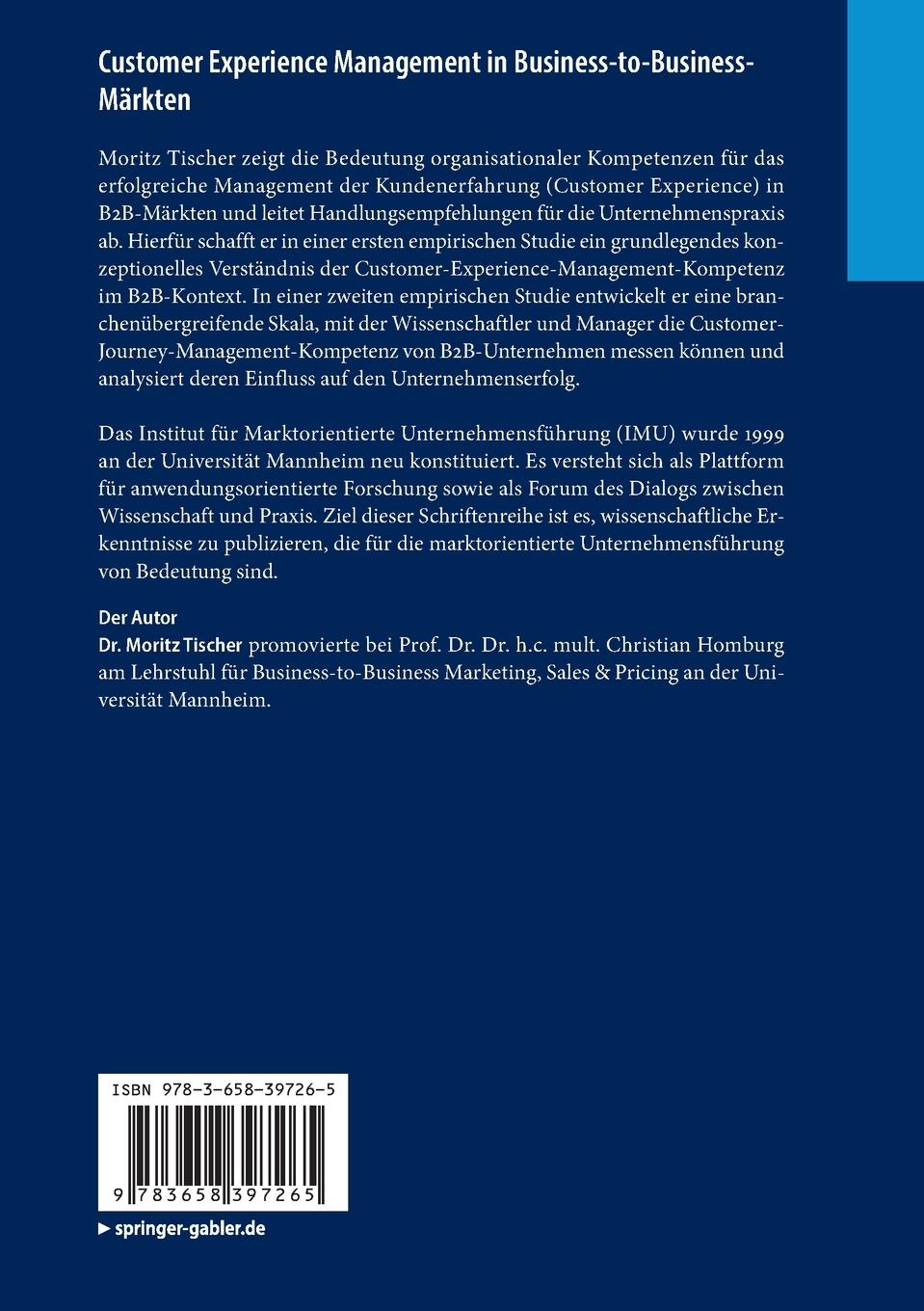 Rückseite: 9783658397265 | Customer Experience Management in Business-to-Business-Märkten | Buch