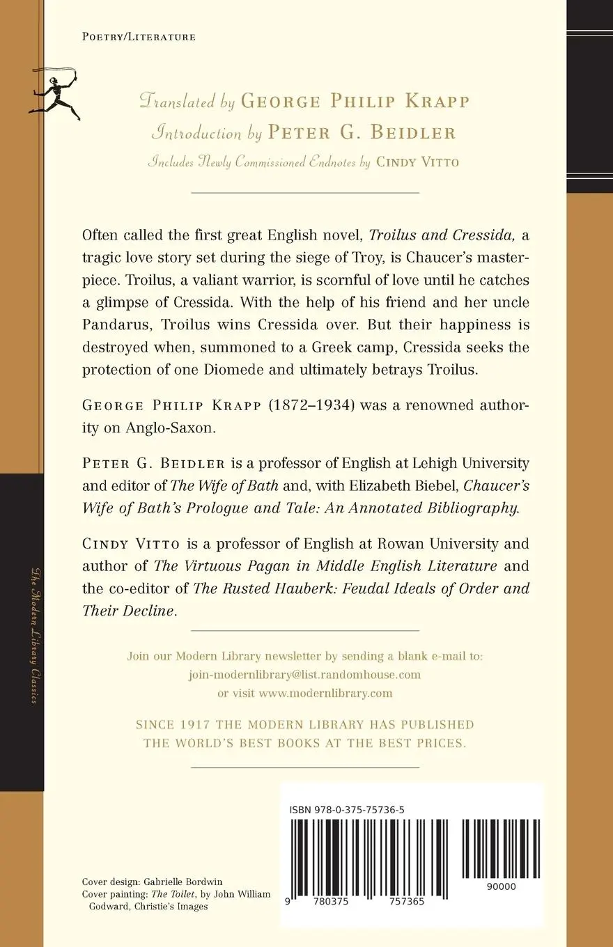 Rückseite: 9780375757365 | Troilus and Cressida | Geoffrey Chaucer | Taschenbuch | Englisch