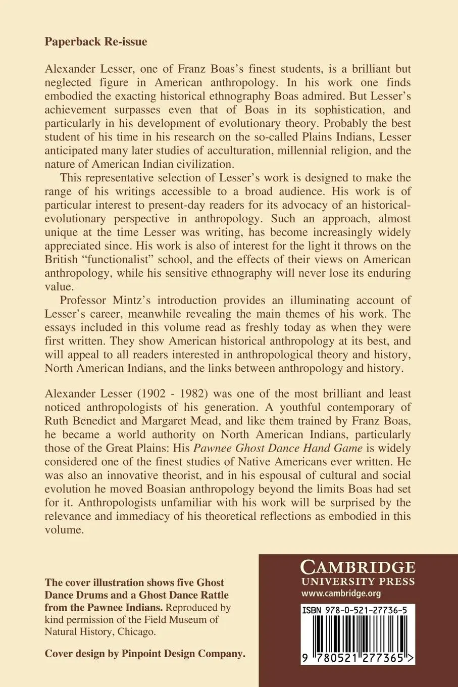 Rückseite: 9780521277365 | History, Evolution and the Concept of Culture | Lesser (u. a.) | Buch