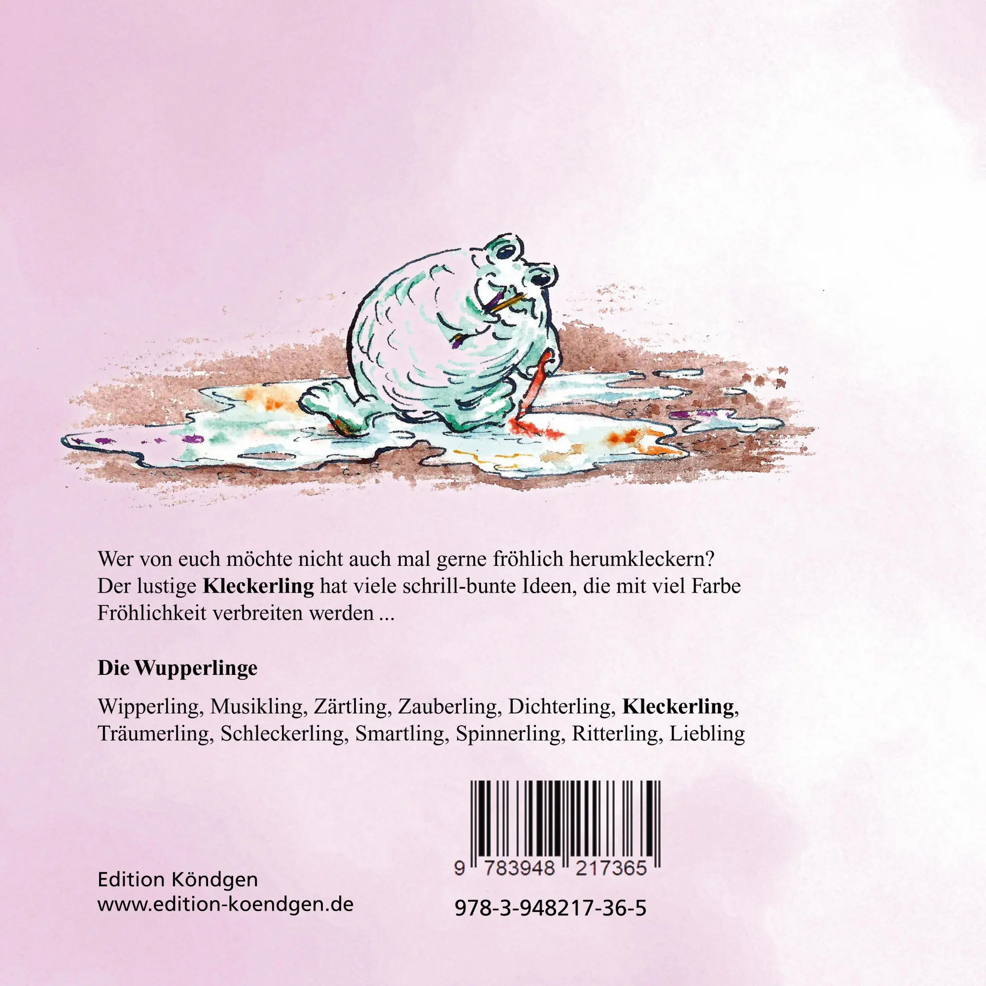 Rückseite: 9783948217365 | Viel Spaß mit dem Kleckerling | Dirk Walbrecker | Taschenbuch | 40 S.