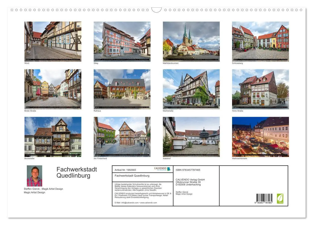 Bild: 9783457787465 | Fachwerkstadt Quedlinburg (Wandkalender 2026 DIN A2 quer), CALVENDO...