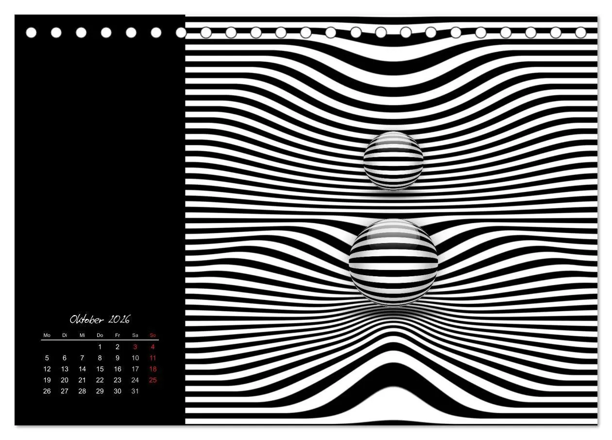Bild: 9783516187465 | Optische Kunst im Quadrat (Tischkalender 2026 DIN A5 quer),...
