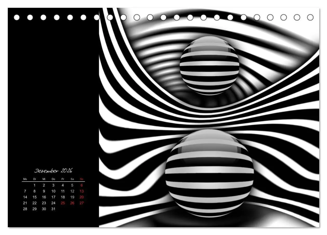 Bild: 9783516187465 | Optische Kunst im Quadrat (Tischkalender 2026 DIN A5 quer),...