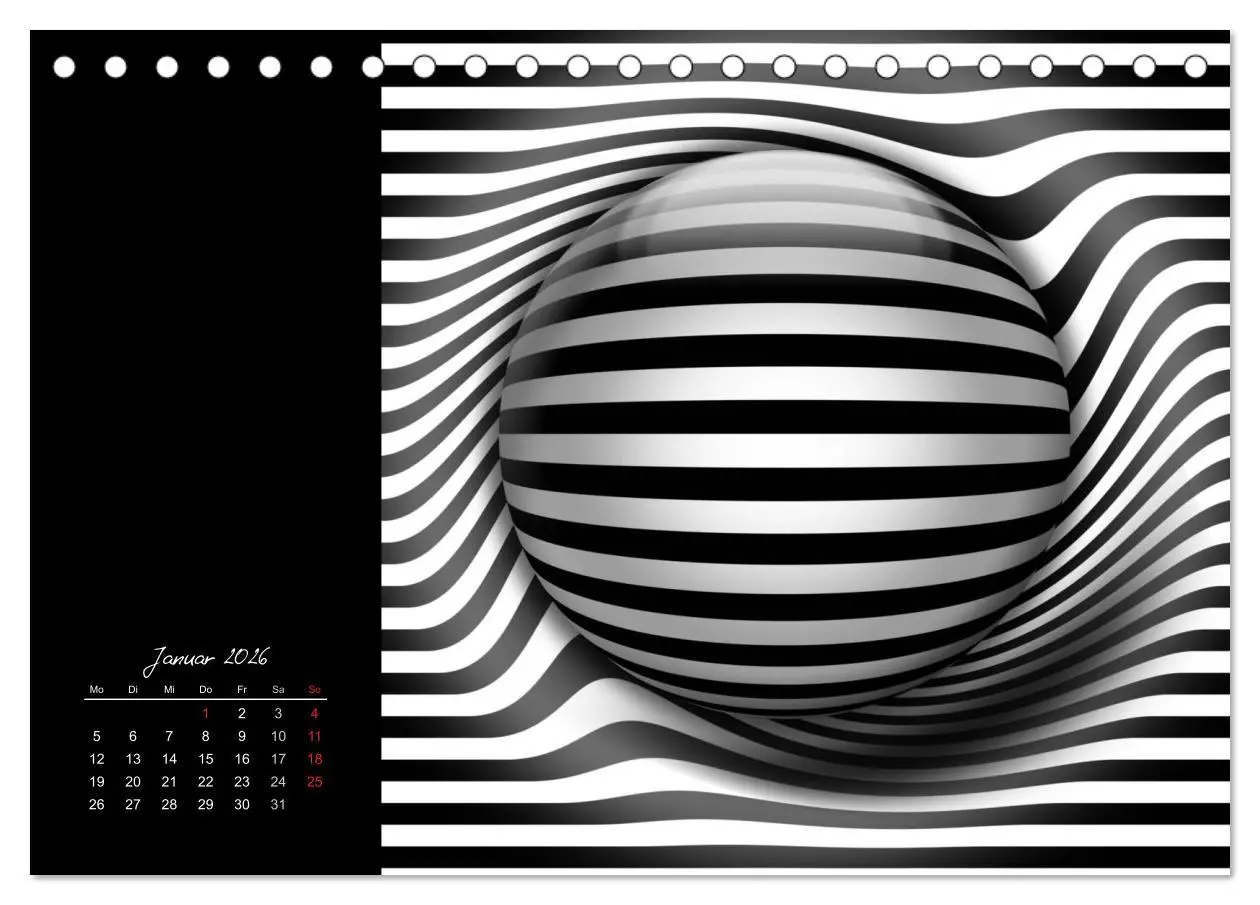Bild: 9783516187465 | Optische Kunst im Quadrat (Tischkalender 2026 DIN A5 quer),...