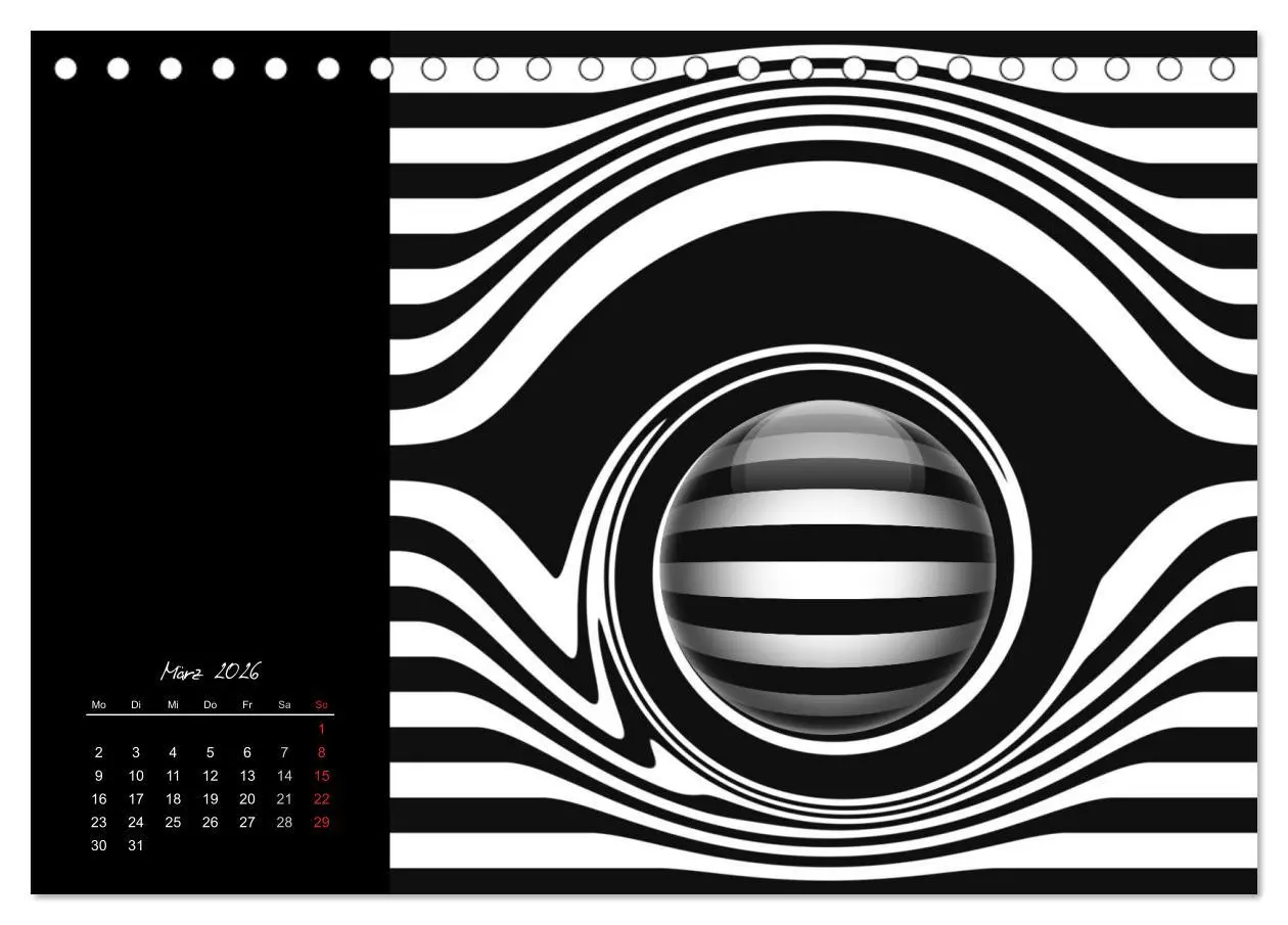 Bild: 9783516187465 | Optische Kunst im Quadrat (Tischkalender 2026 DIN A5 quer),...