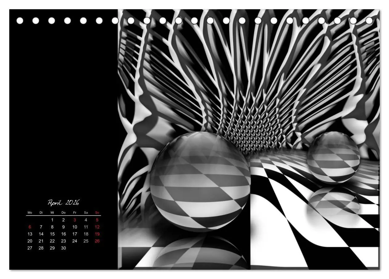 Bild: 9783516187465 | Optische Kunst im Quadrat (Tischkalender 2026 DIN A5 quer),...