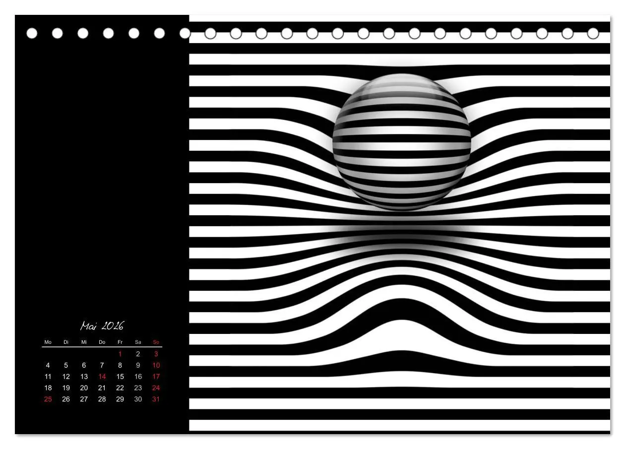 Bild: 9783516187465 | Optische Kunst im Quadrat (Tischkalender 2026 DIN A5 quer),...