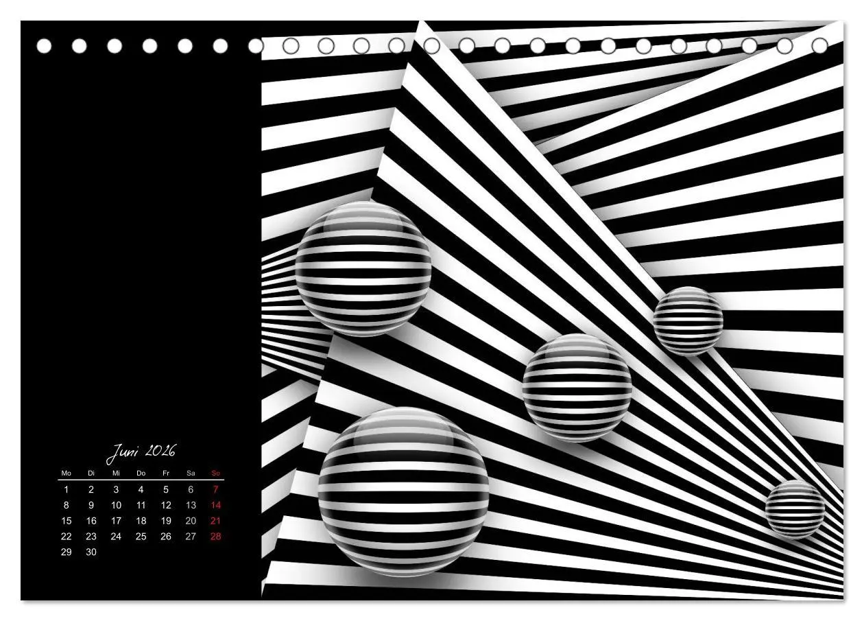 Bild: 9783516187465 | Optische Kunst im Quadrat (Tischkalender 2026 DIN A5 quer),...