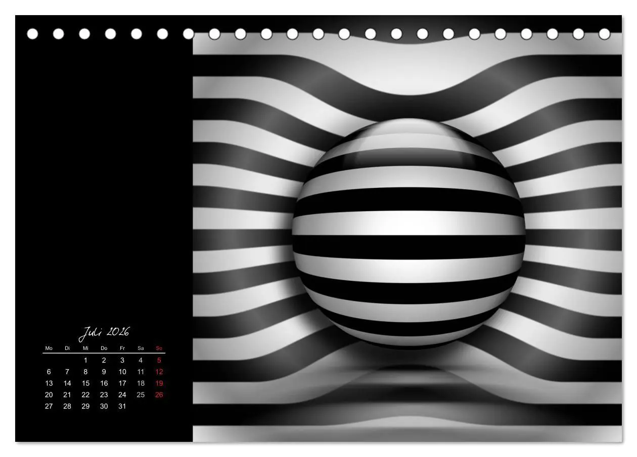 Bild: 9783516187465 | Optische Kunst im Quadrat (Tischkalender 2026 DIN A5 quer),...