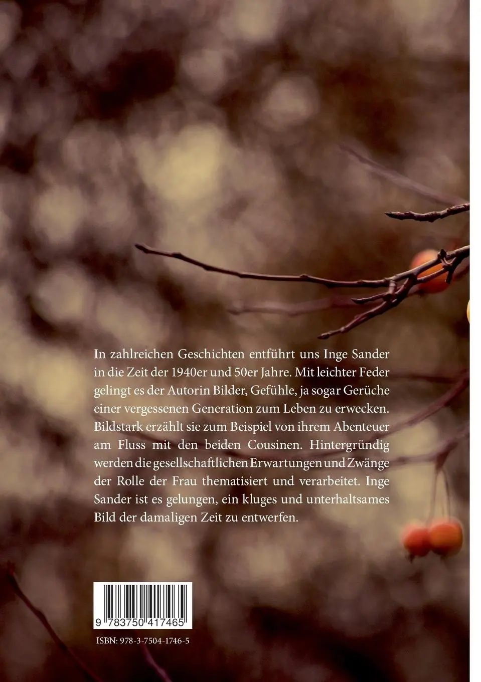Rückseite: 9783750417465 | Erntezeit | Inge Sander | Taschenbuch | 144 S. | Deutsch | 2019