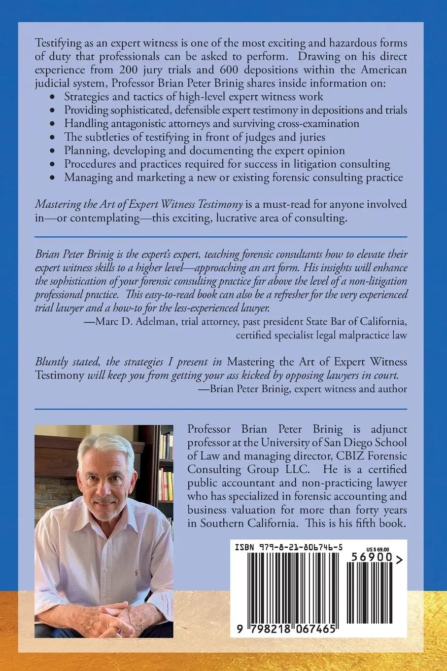 Rückseite: 9798218067465 | Mastering the Art of Expert Witness Testimony | Brian Peter Brinig