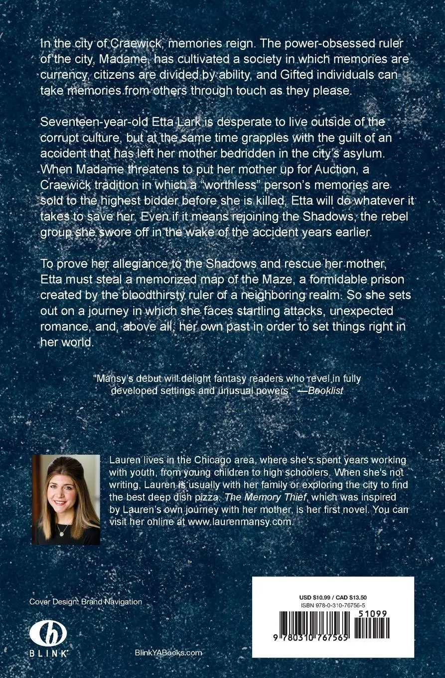 Rückseite: 9780310767565 | The Memory Thief | Lauren Mansy | Taschenbuch | Englisch | 2022