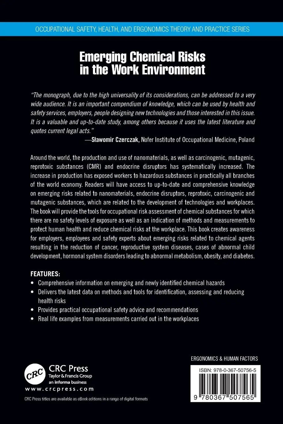 Rückseite: 9780367507565 | Emerging Chemical Risks in the Work Environment | Ma¿gorzata Po¿niak