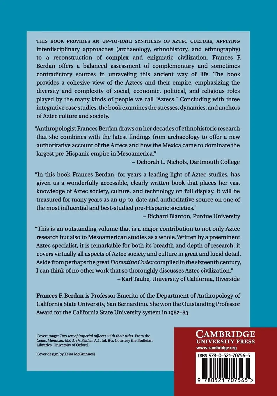 Rückseite: 9780521707565 | Aztec Archaeology and Ethnohistory | Frances F. Berdan | Taschenbuch