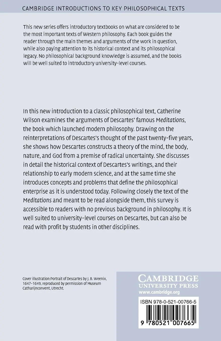 Rückseite: 9780521007665 | Descartes's Meditations | An Introduction | Catherine Wilson | Buch