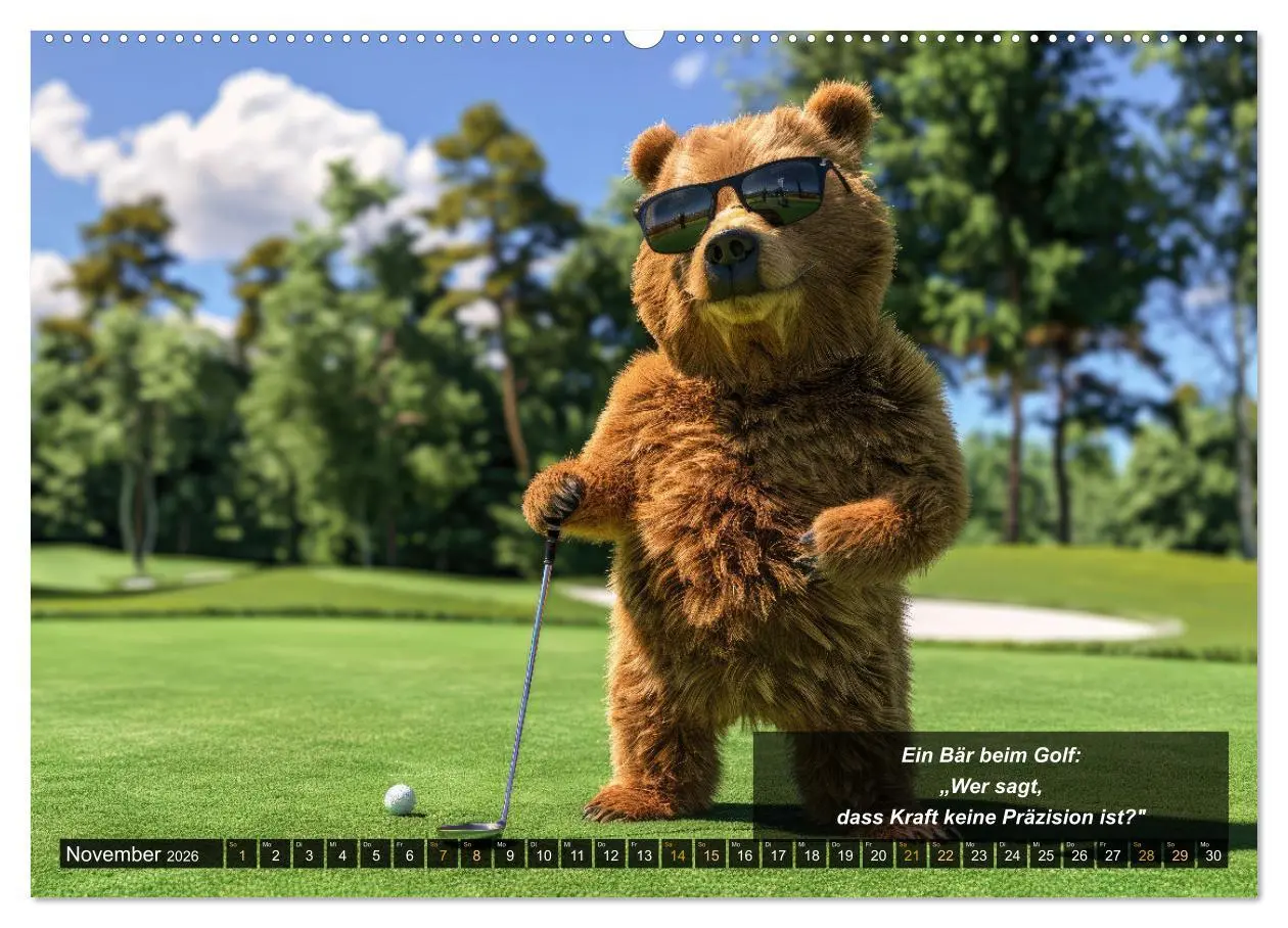 Bild: 9783457387665 | Der tierisch lustige Golfkalender (Wandkalender 2026 DIN A2 quer),...