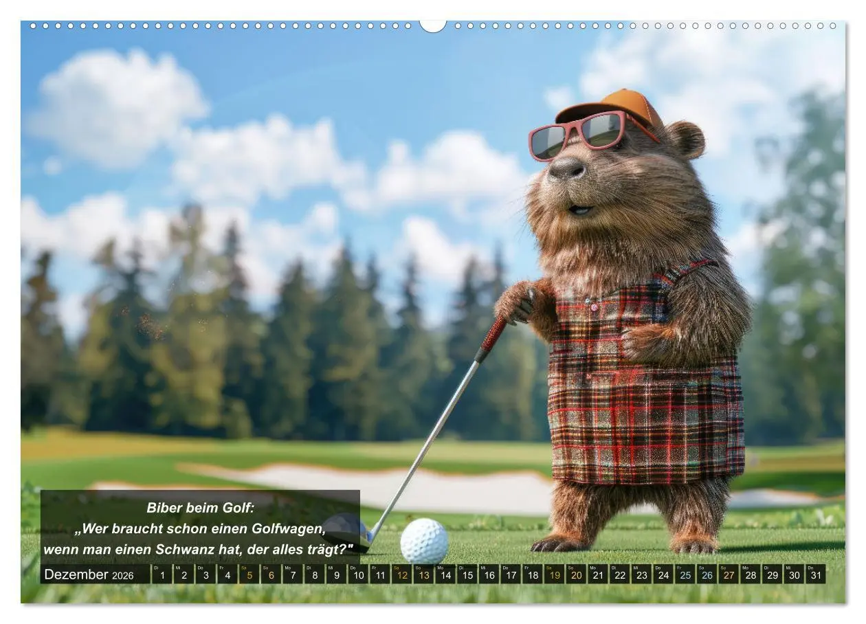 Bild: 9783457387665 | Der tierisch lustige Golfkalender (Wandkalender 2026 DIN A2 quer),...