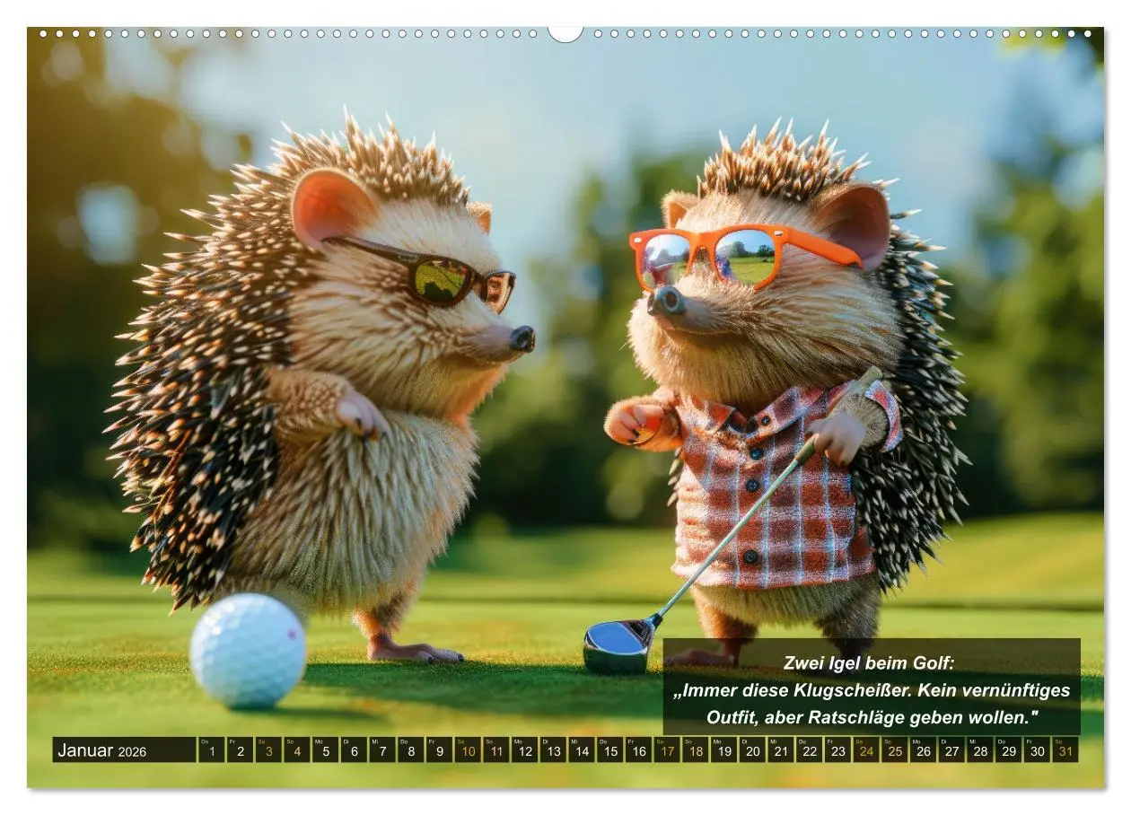 Bild: 9783457387665 | Der tierisch lustige Golfkalender (Wandkalender 2026 DIN A2 quer),...