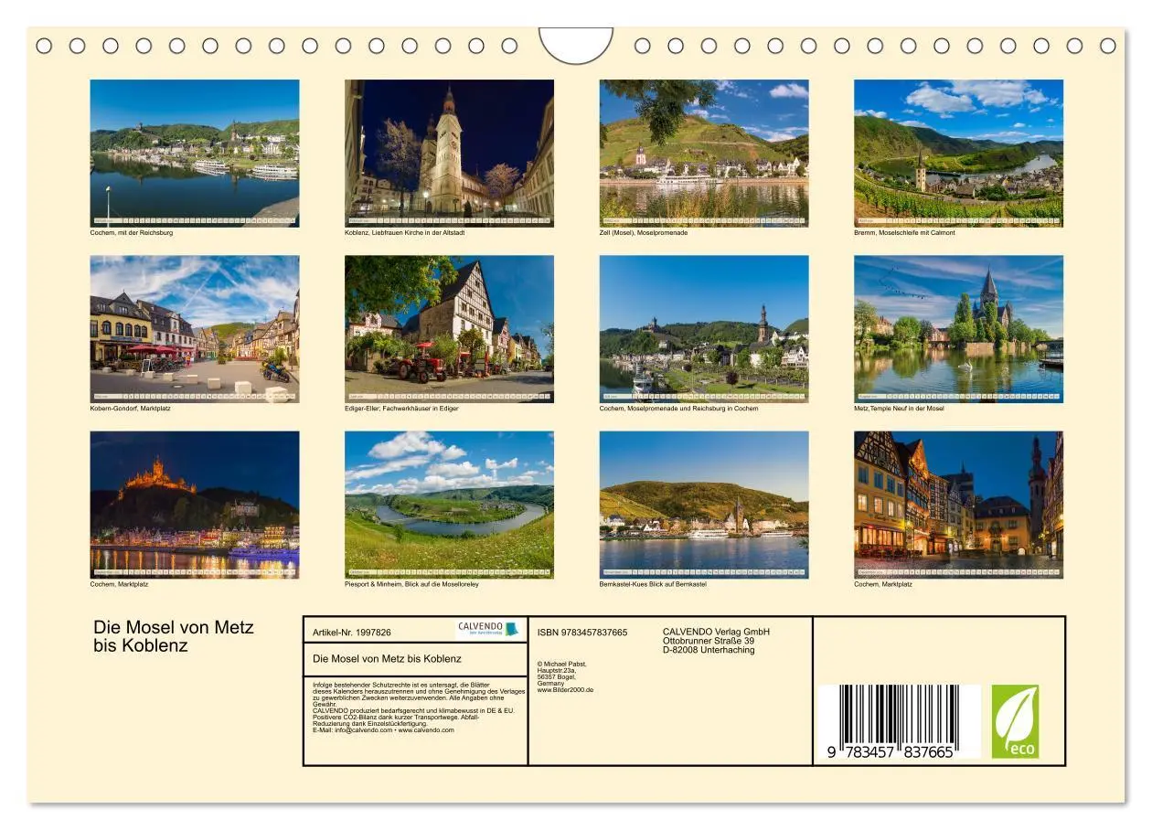 Bild: 9783457837665 | Die Mosel von Metz bis Koblenz (Wandkalender 2026 DIN A4 quer),...