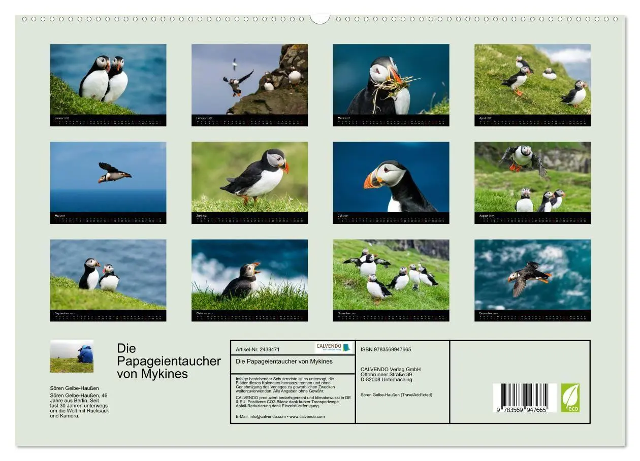 Bild: 9783569947665 | Die Papageientaucher von Mykines (hochwertiger Premium Wandkalender...