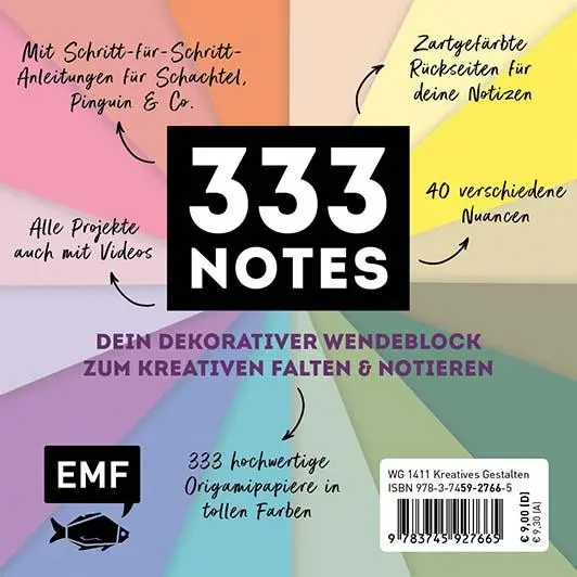 Rückseite: 9783745927665 | 333 Origami Minis - Happy Paper - Dein dekorativer Wendeblock zum...