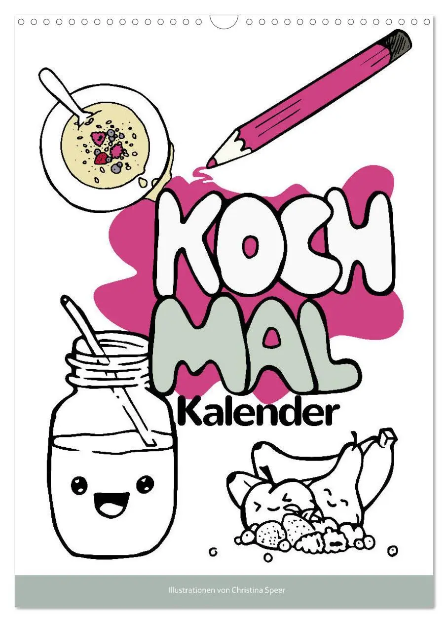 Cover: 9783435977765 | KOCH MAL KALENDER - Lustige Rezepte zum Ausmalen (Wandkalender 2025...