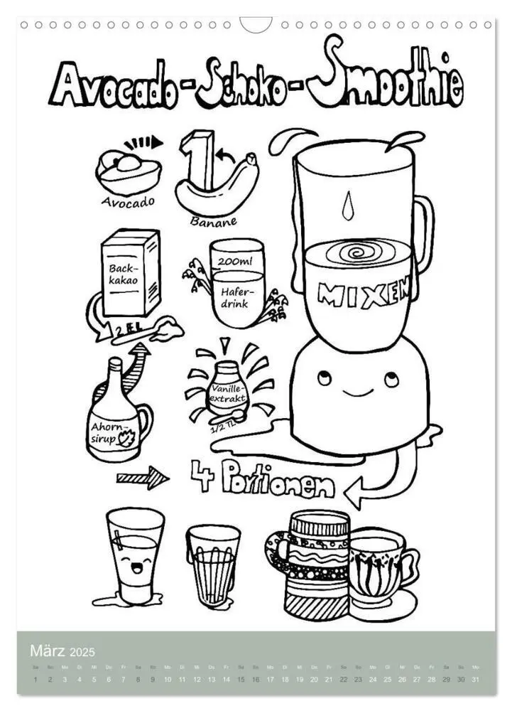 Bild: 9783435977765 | KOCH MAL KALENDER - Lustige Rezepte zum Ausmalen (Wandkalender 2025...