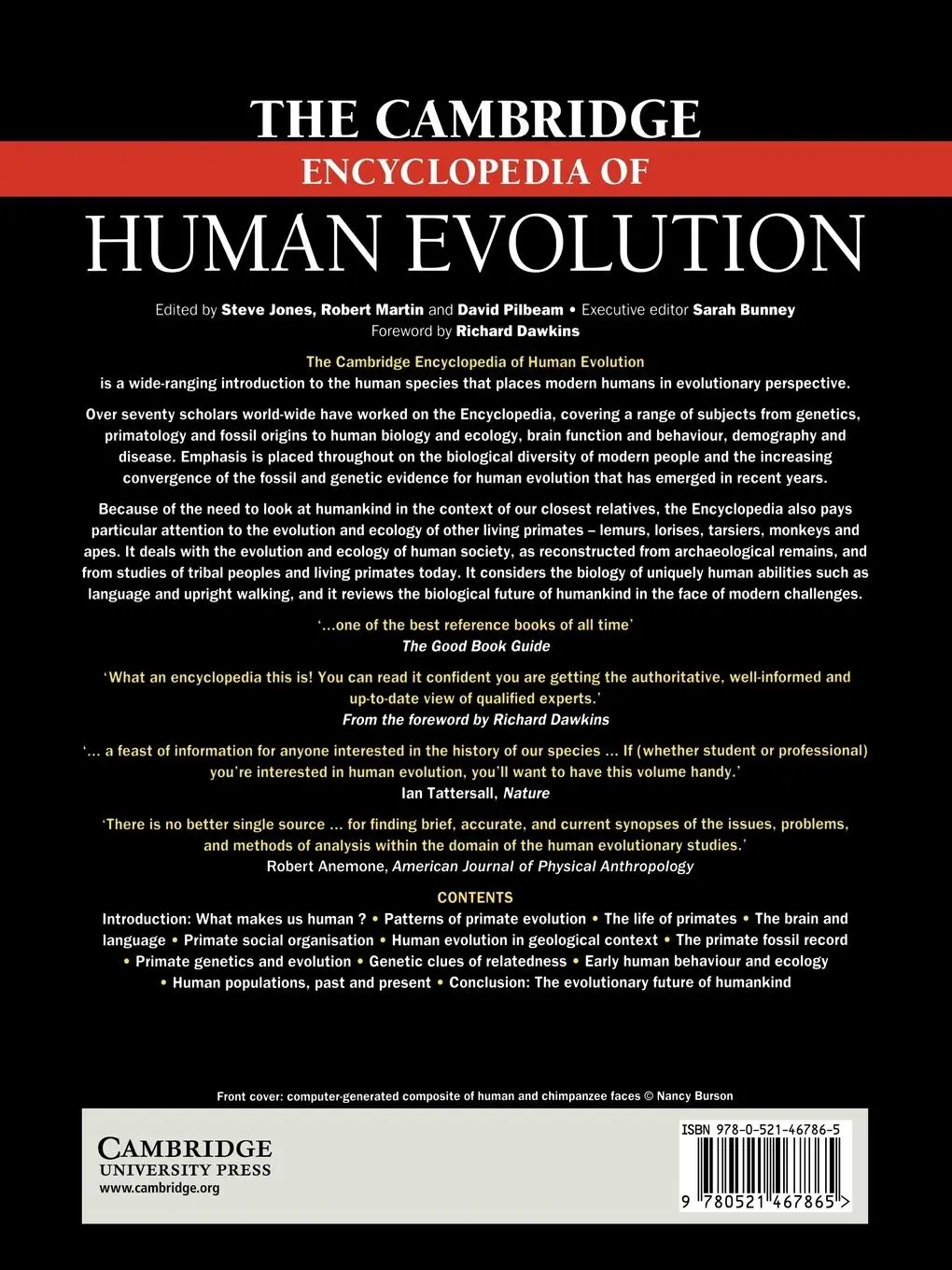Rückseite: 9780521467865 | The Cambridge Encyclopedia of Human Evolution | Steve Jones (u. a.)