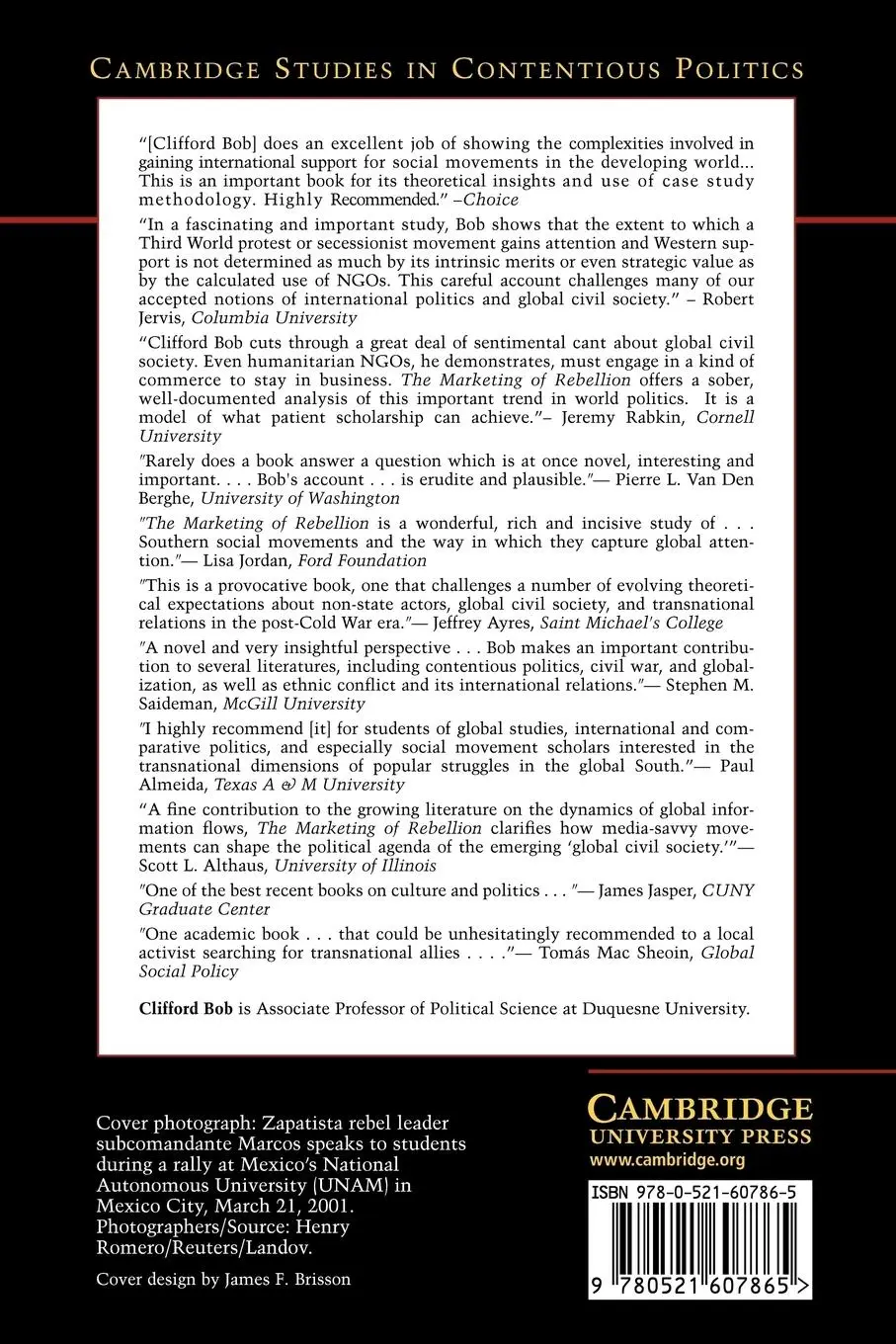 Rückseite: 9780521607865 | The Marketing of Rebellion | Clifford Bob (u. a.) | Taschenbuch | 2009