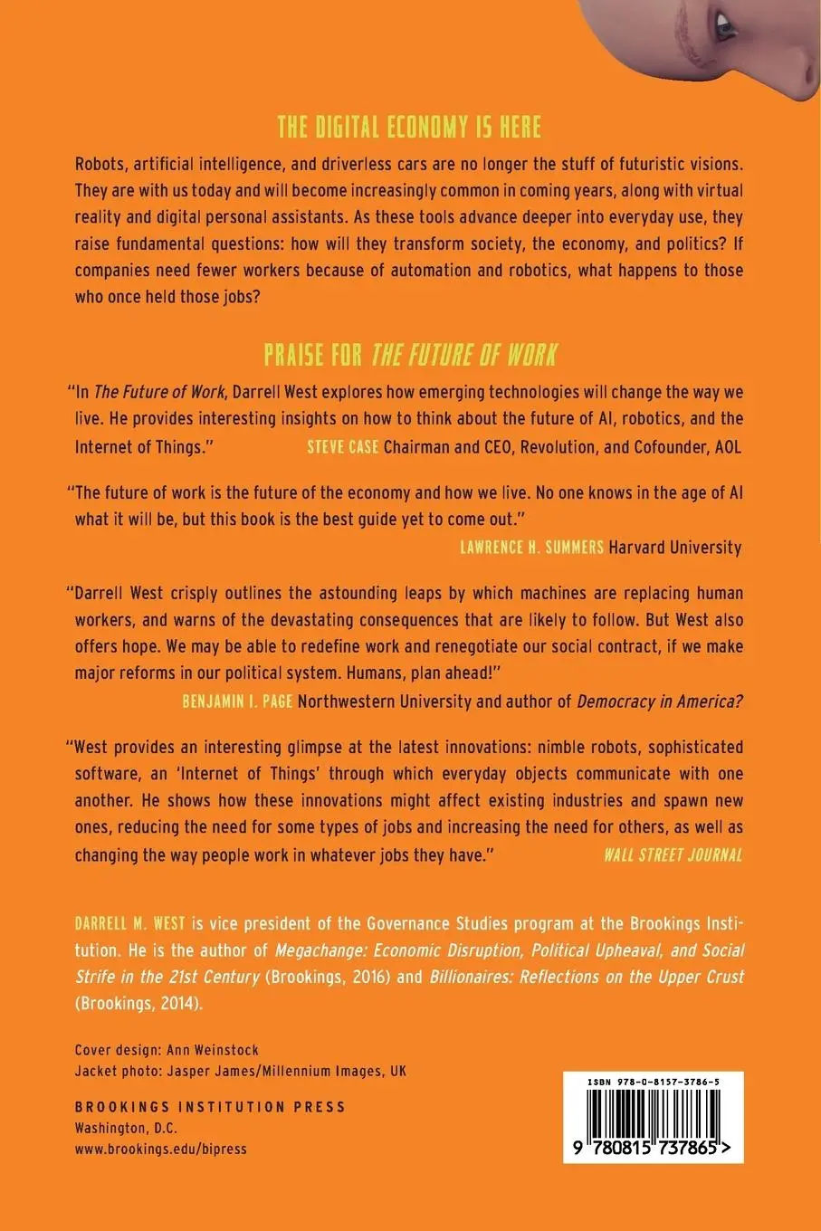 Rückseite: 9780815737865 | The Future of Work | Robots, AI, and Automation | Darrell M. West