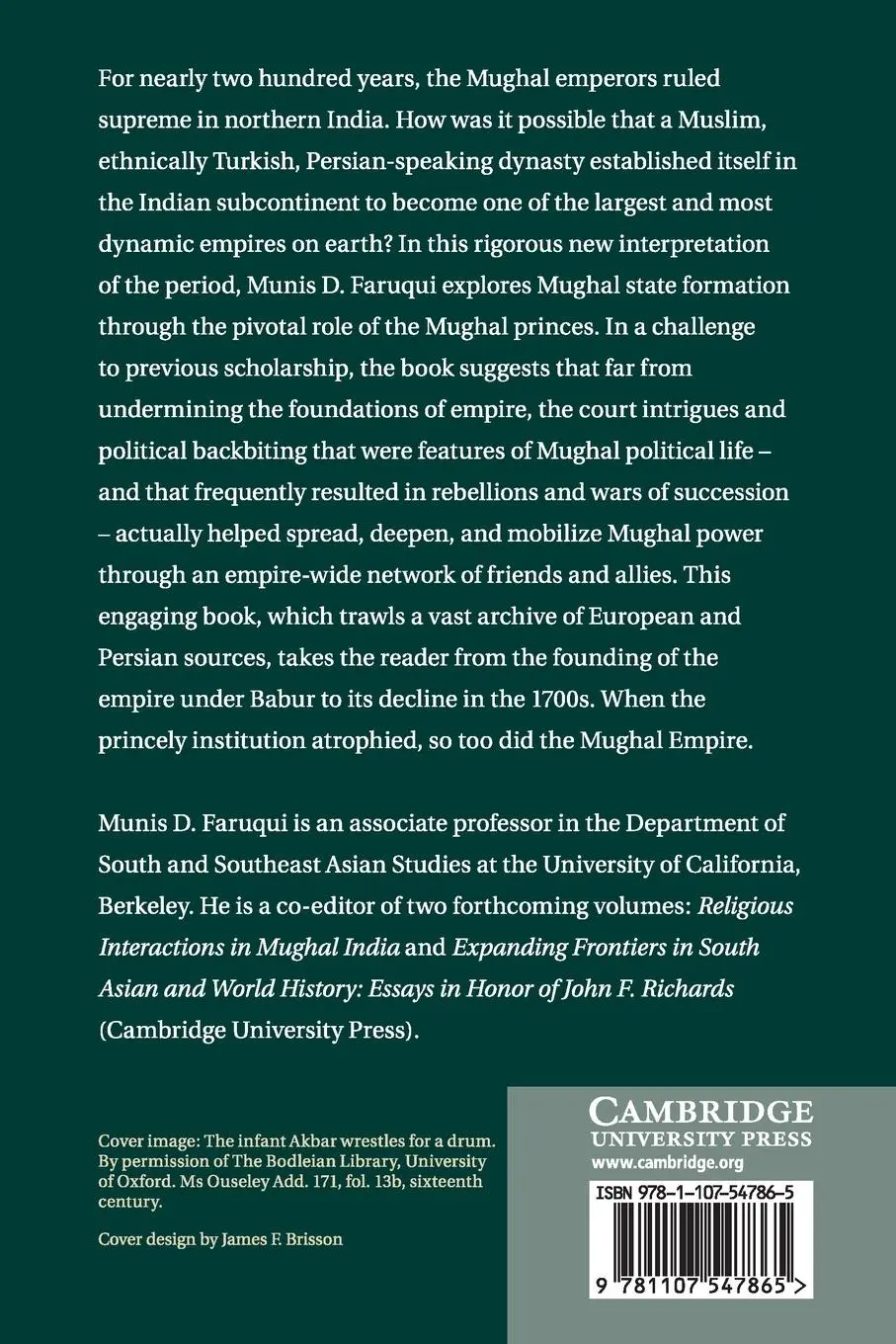 Rückseite: 9781107547865 | The Princes of the Mughal Empire, 1504-1719 | Munis D. Faruqui | Buch