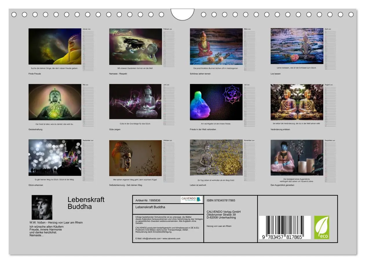 Bild: 9783457817865 | Lebenskraft Buddha (Wandkalender 2026 DIN A4 quer), CALVENDO...