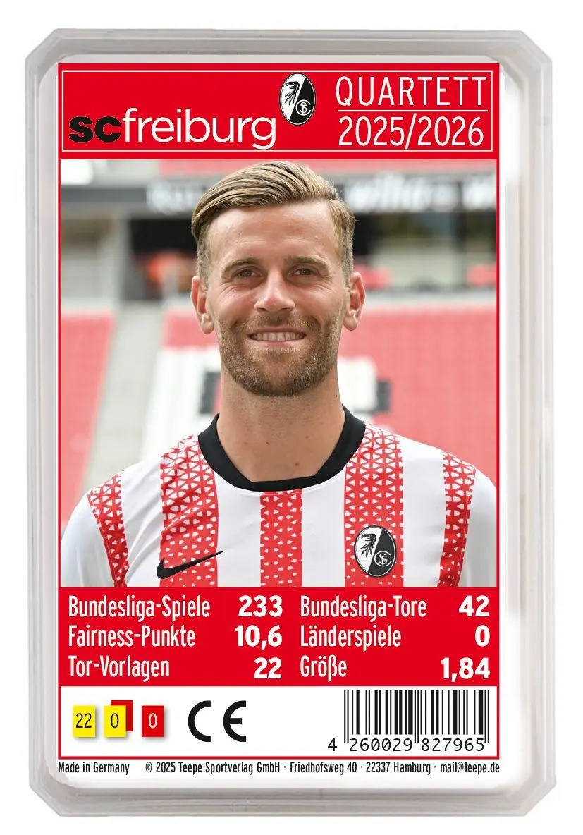 Cover: 4260029827965 | SC Freiburg Quartett 25/26 | 45 Minuten, 2-6 Spieler | Spiel | Deutsch