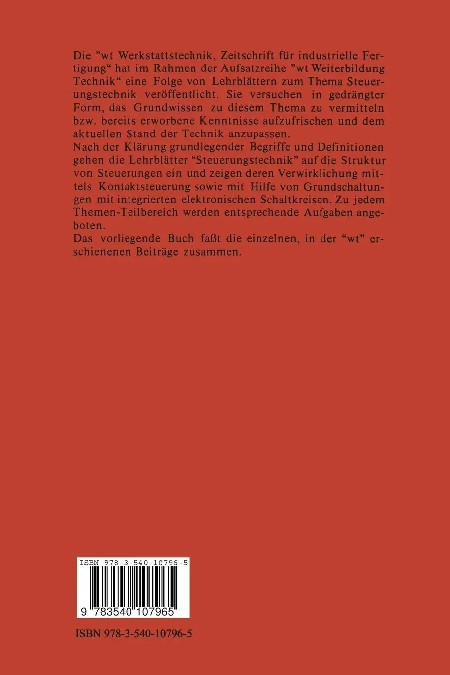 Rückseite: 9783540107965 | Steuerungstechnik | G. Stute | Taschenbuch | x | Deutsch | 1981