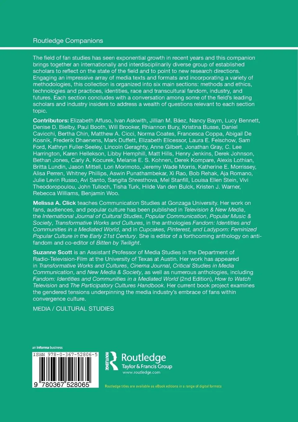 Rückseite: 9780367528065 | The Routledge Companion to Media Fandom | Melissa A. Click (u. a.)