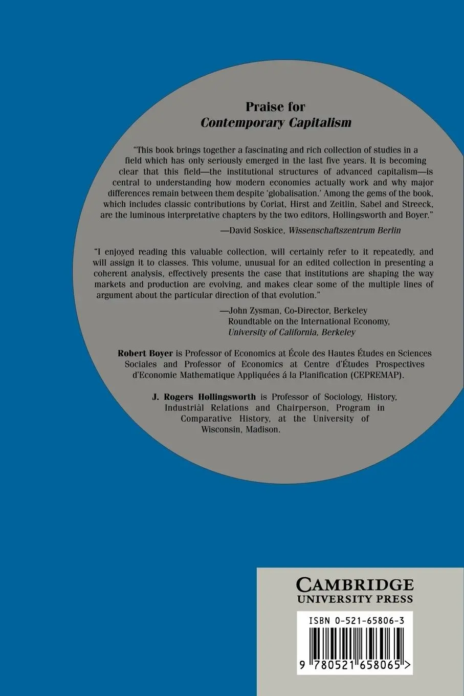 Rückseite: 9780521658065 | Contemporary Capitalism | The Embeddedness of Institutions | Buch