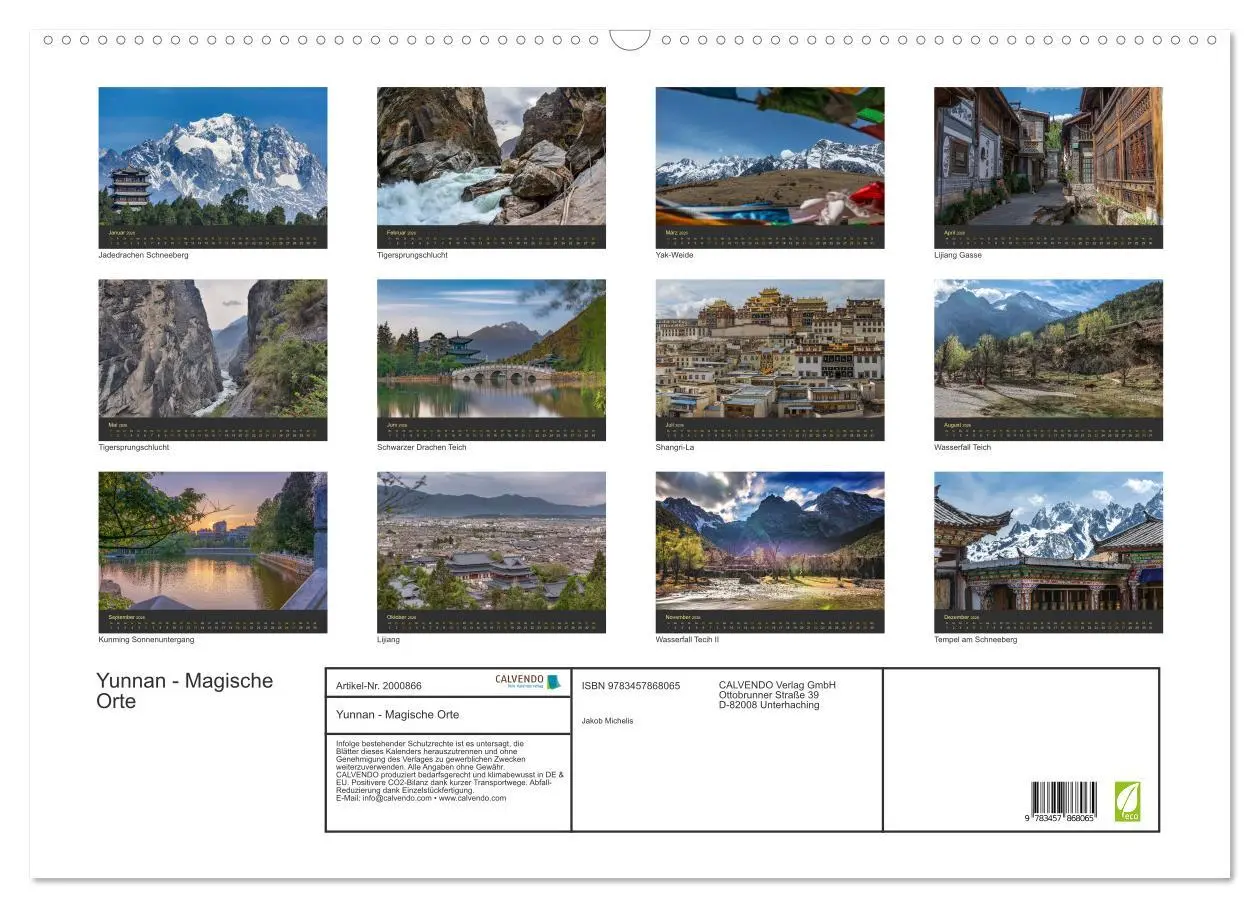 Bild: 9783457868065 | Yunnan - Magische Orte (Wandkalender 2026 DIN A2 quer), CALVENDO...