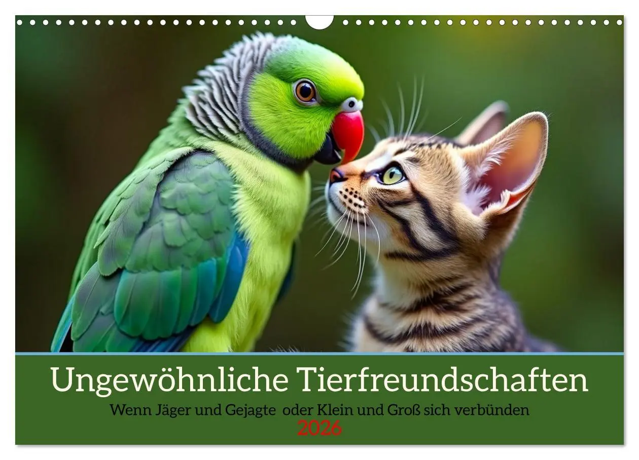 Cover: 9783516028065 | Ungewöhnliche Tierfreundschaften (Wandkalender 2026 DIN A3 quer),...