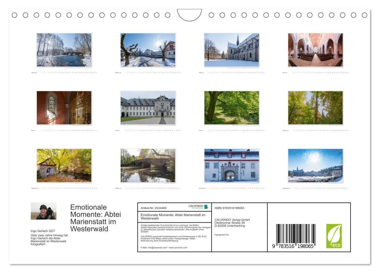Bild: 9783516198065 | Emotionale Momente: Abtei Marienstatt im Westerwald (Wandkalender...