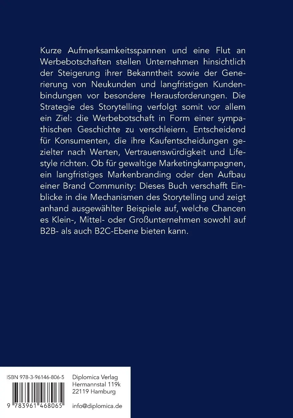Rückseite: 9783961468065 | Storytelling im Business. Vermarkten anhand von Geschichten | Heese