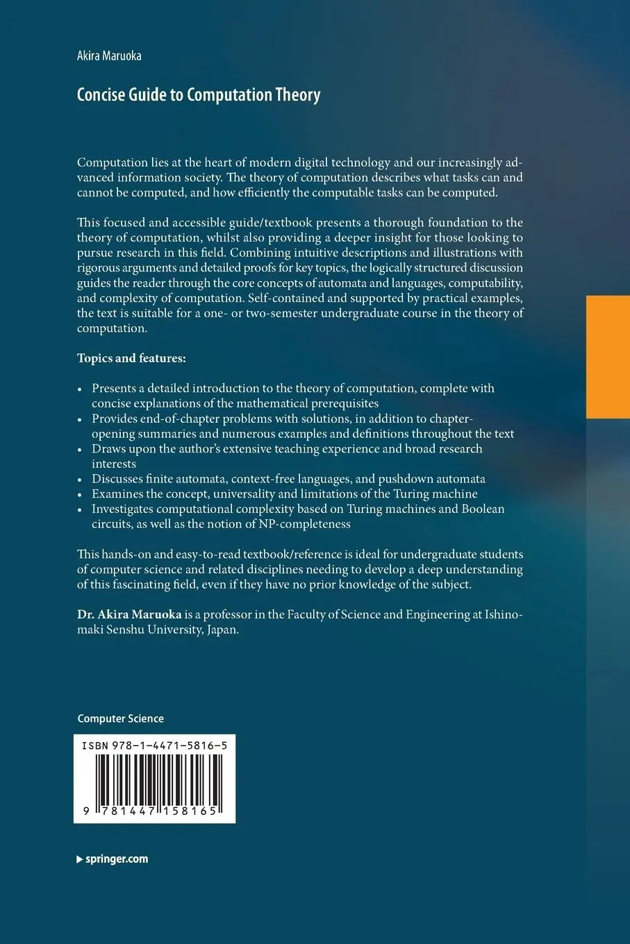 Rückseite: 9781447158165 | Concise Guide to Computation Theory | Akira Maruoka | Taschenbuch